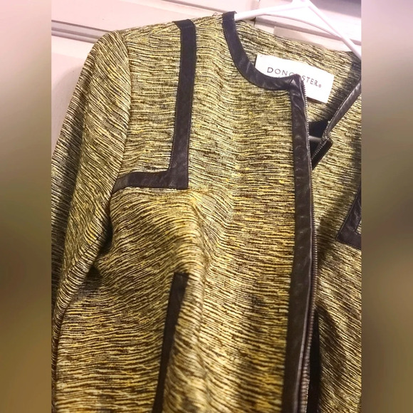 Silk and leather trim blazer - Picture 3 of 8